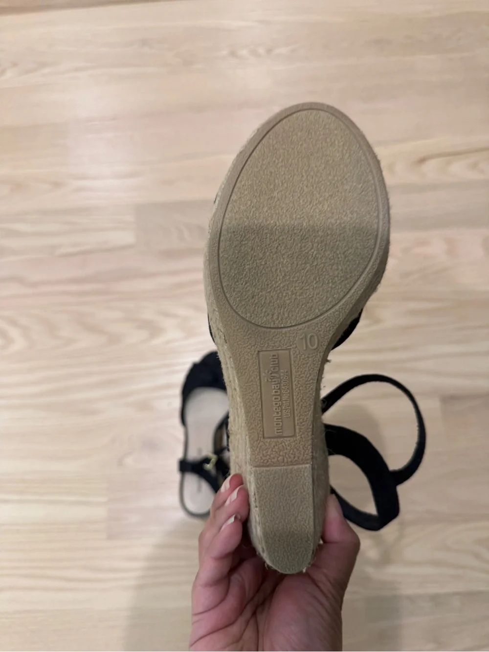 Payless Black Open-Toe Ankle-Strap Wedge Sandals